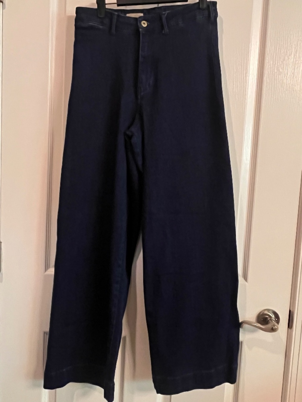 Anthropologie Pilcro Dark Denim Blue Jeans Size 29W Full Length Wide Leg